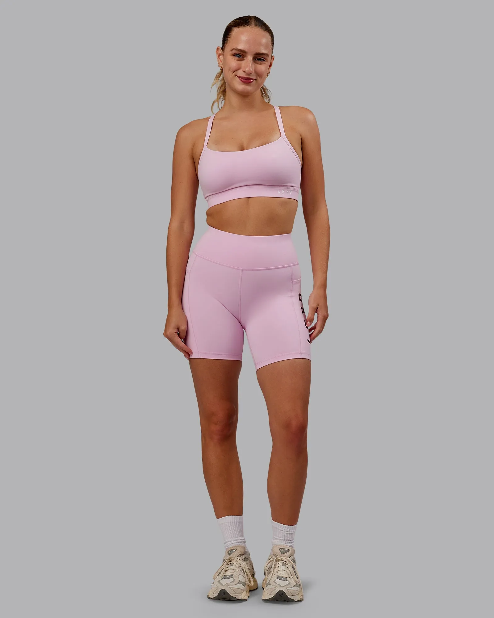 Rep Mid Short Tight - Marshmallow-Cherry Lacquer