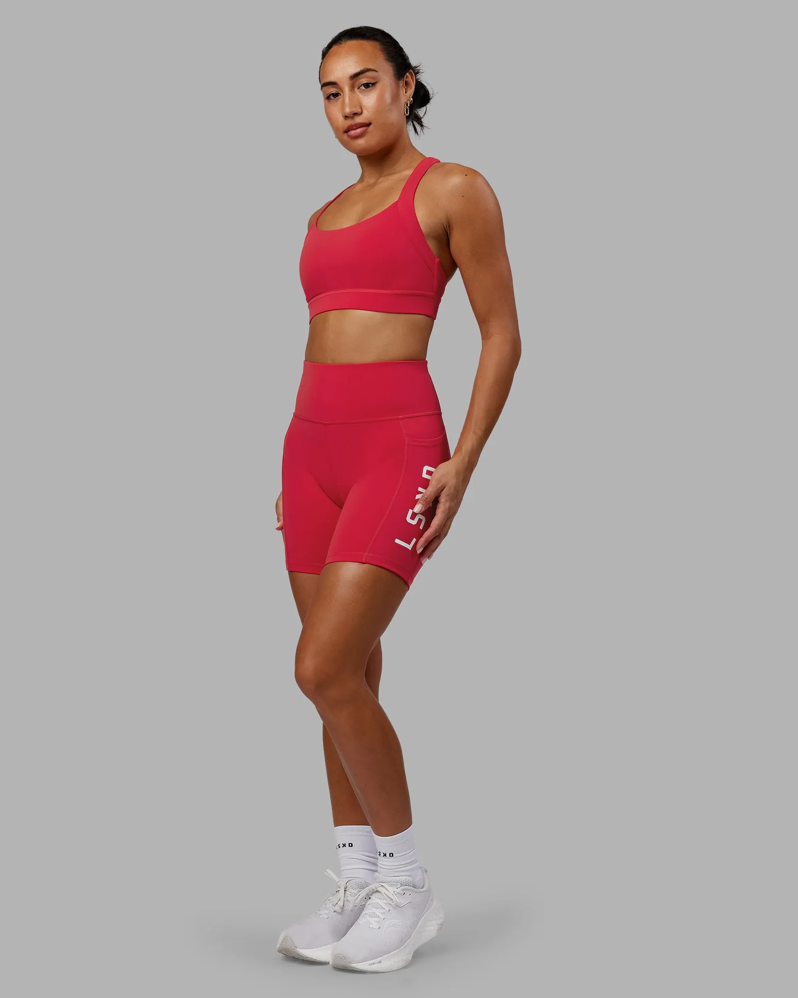 Rep Mid Short Tight - Scarlet-White