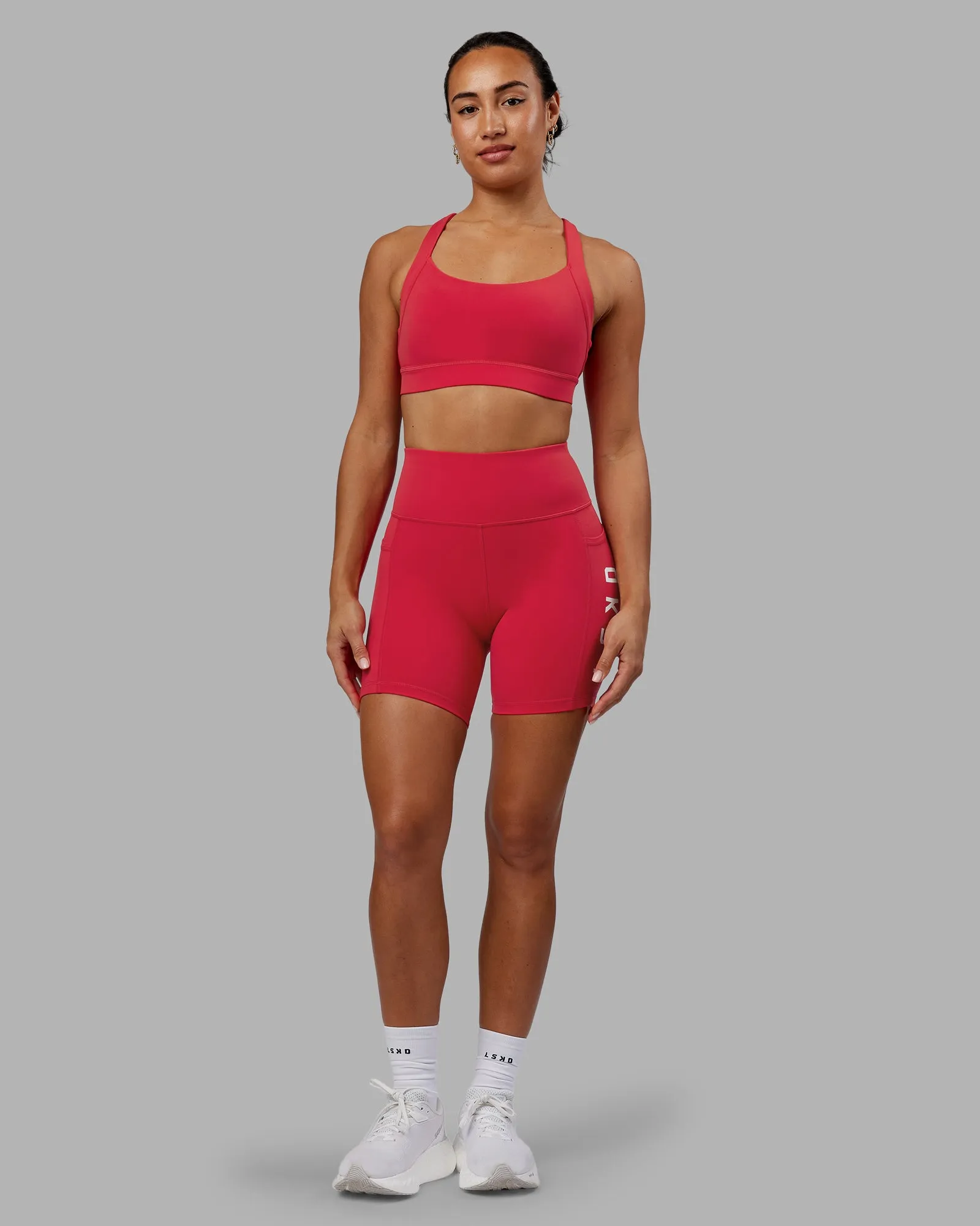 Rep Mid Short Tight - Scarlet-White