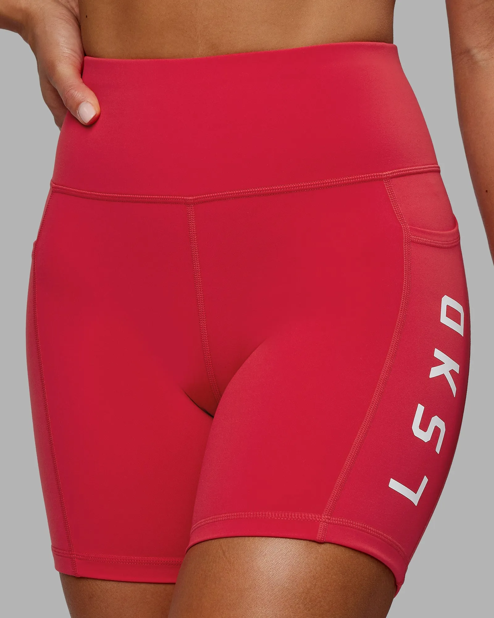 Rep Mid Short Tight - Scarlet-White
