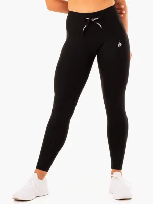 Replay High Waisted Leggings - Black