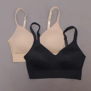 Rhonda Shear 2 Pack Mesh Back Detail Molded Cup Bras Dark Nude/ Black Small