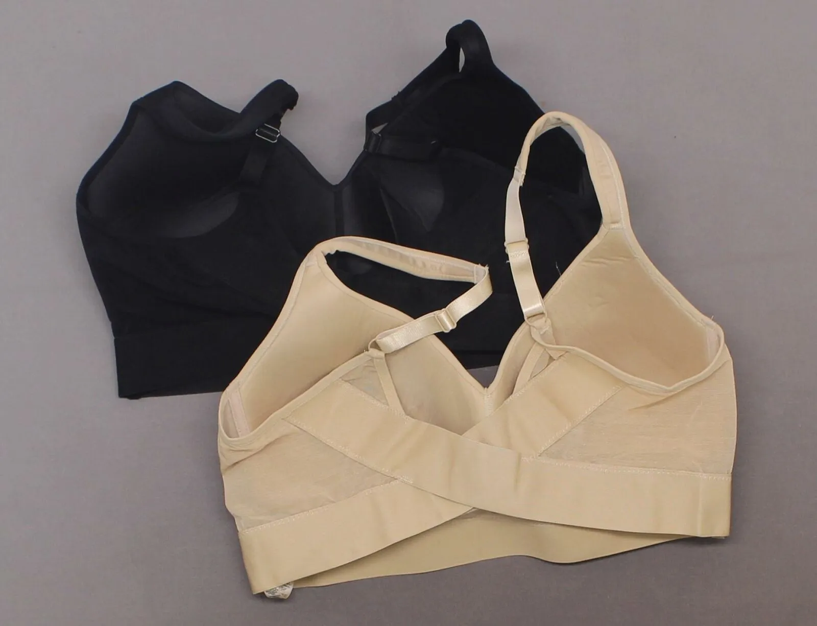 Rhonda Shear 2 Pack Mesh Back Detail Molded Cup Bras Nude/ Black XL