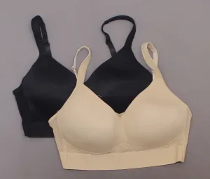 Rhonda Shear 2 Pack Mesh Back Detail Molded Cup Bras Nude/ Black XL