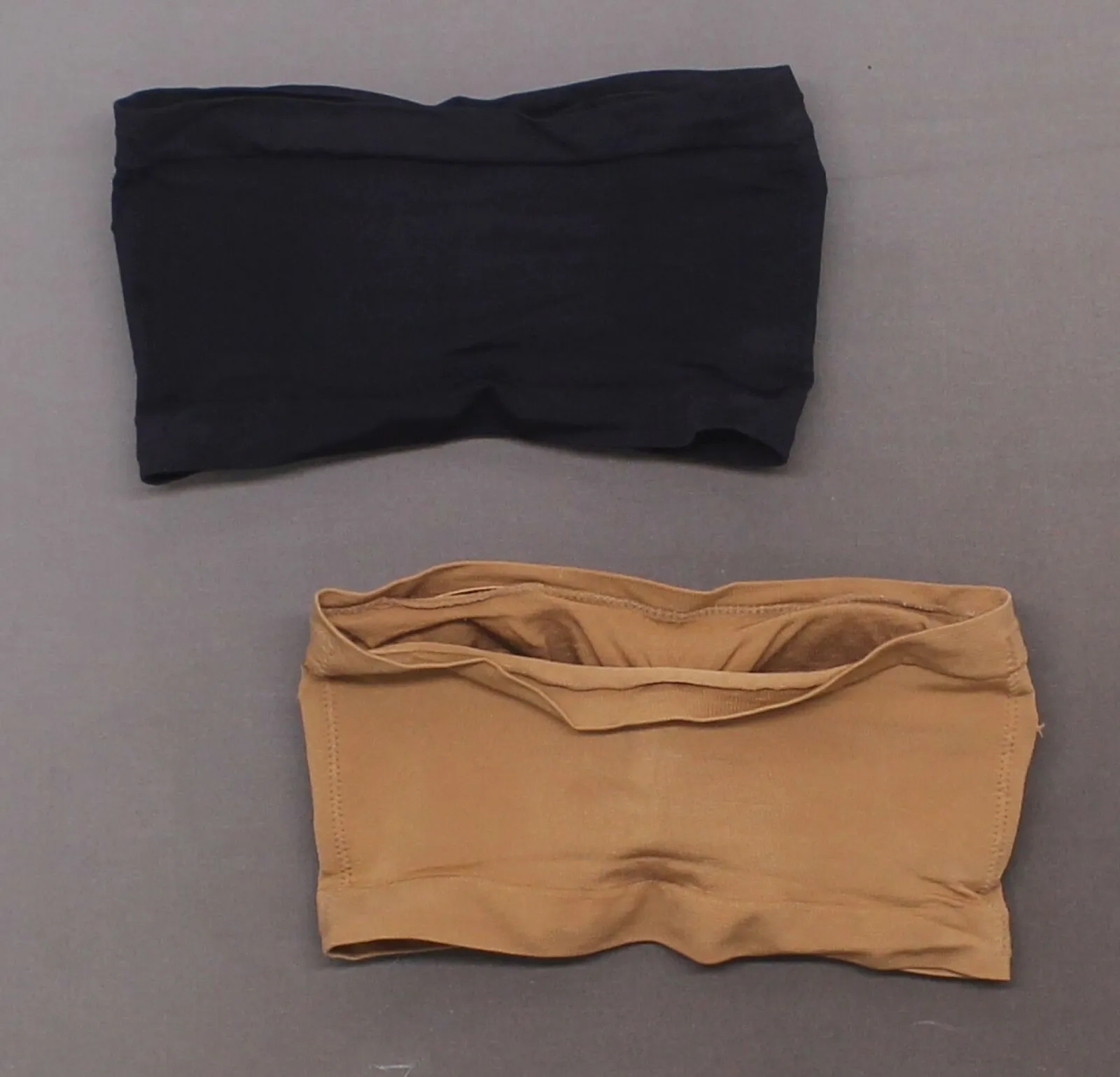 Rhonda Shear 2 Pack Underwire Bandeau Bras Black/ Caramel Small