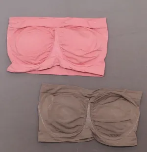 Rhonda Shear 2 Pack Underwire Bras With Removable Pads Mocha / Pink Large