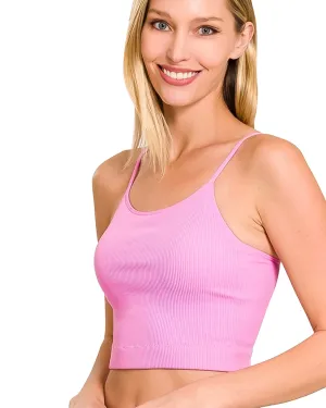 Ribbed Crop Cami w/ Removable Bra Pads