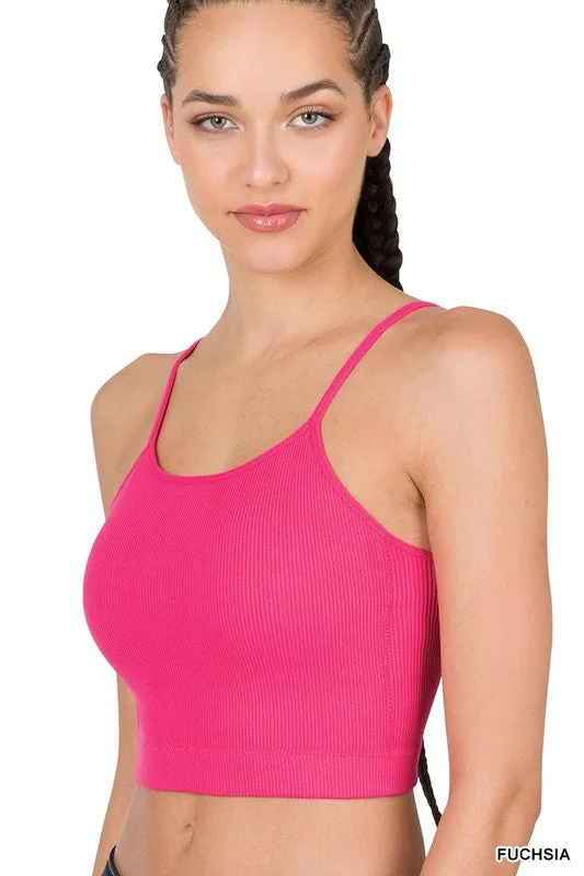 Ribbed Crop Cami w/ Removable Bra Pads