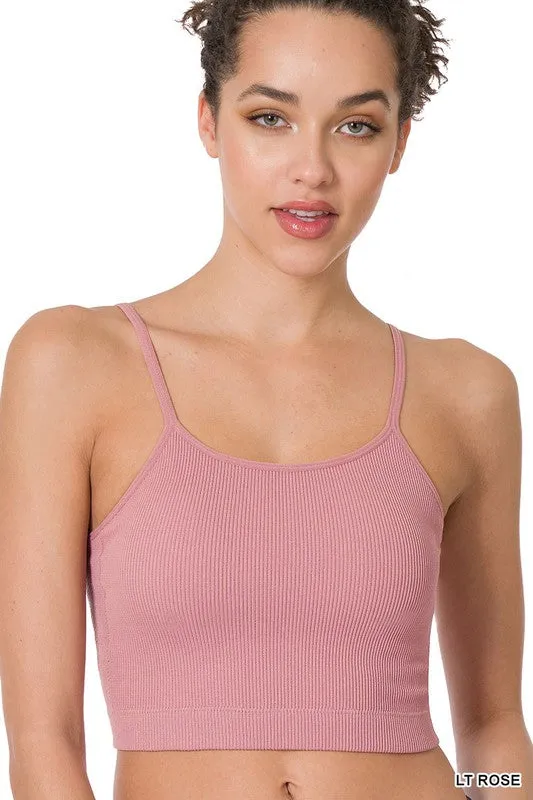Ribbed Crop Cami w/ Removable Bra Pads