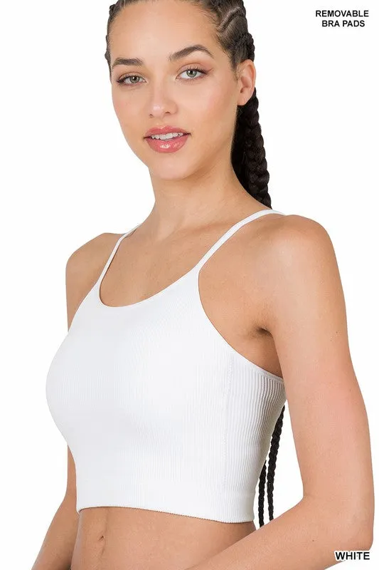 Ribbed Crop Cami w/ Removable Bra Pads