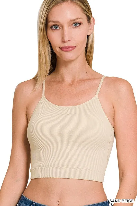Ribbed Crop Cami w/ Removable Bra Pads