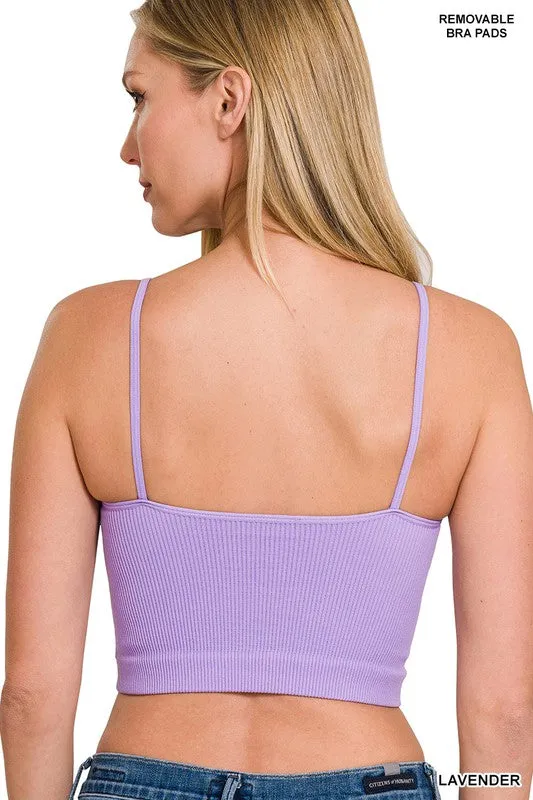 Ribbed Crop Cami w/ Removable Bra Pads