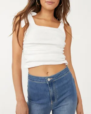 Ruched Tie Strap Tank Top
