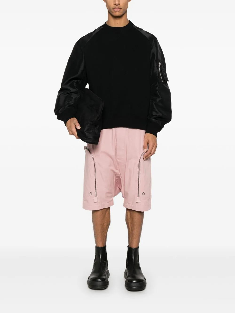 SACAI NYLON OCH BOMULLTYGSHIRT