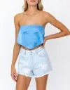 Satin Bandana Scarf Crop Top