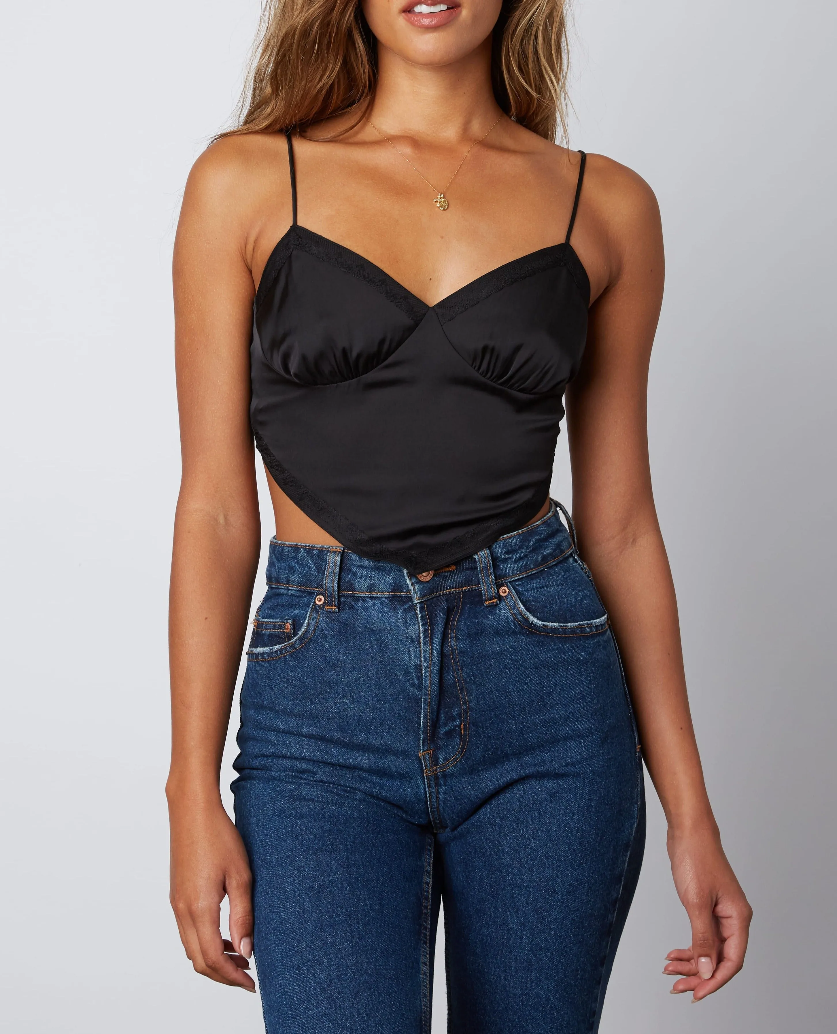Satin Bandana Triangle Crop Top