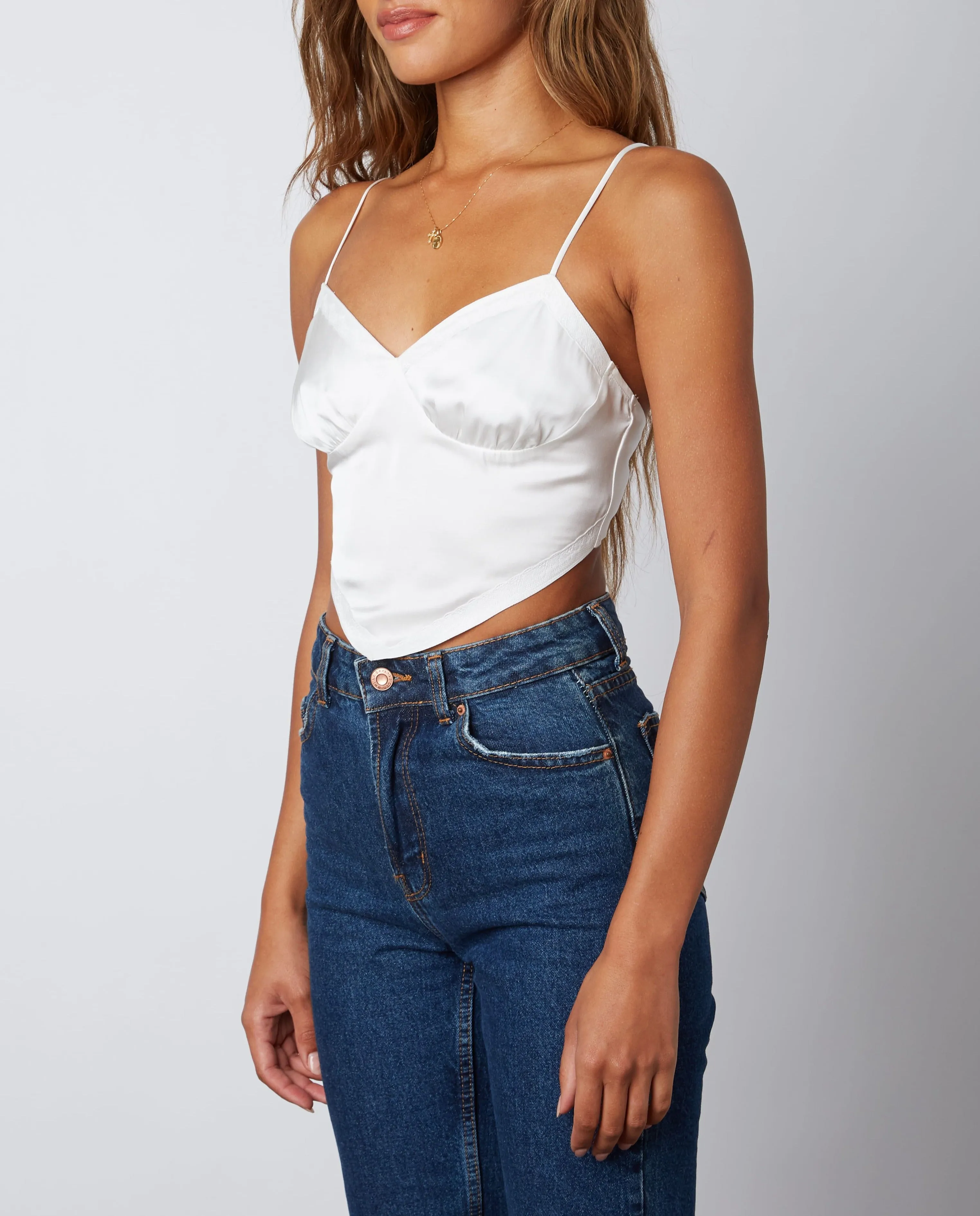 Satin Bandana Triangle Crop Top
