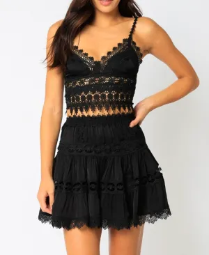 Satin Crochet Crop Top