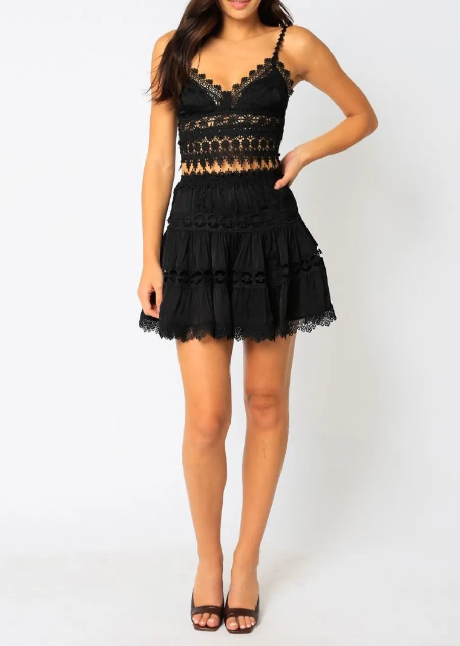 Satin Crochet Crop Top