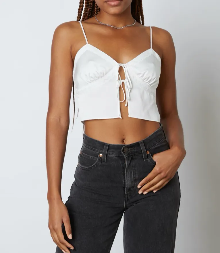 Satin Lace Crop Top