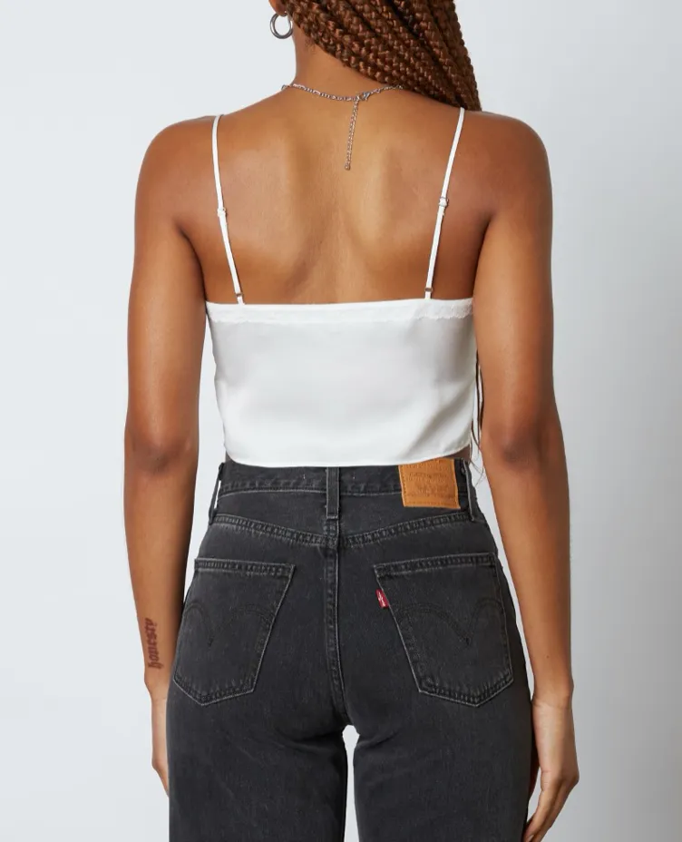Satin Lace Crop Top