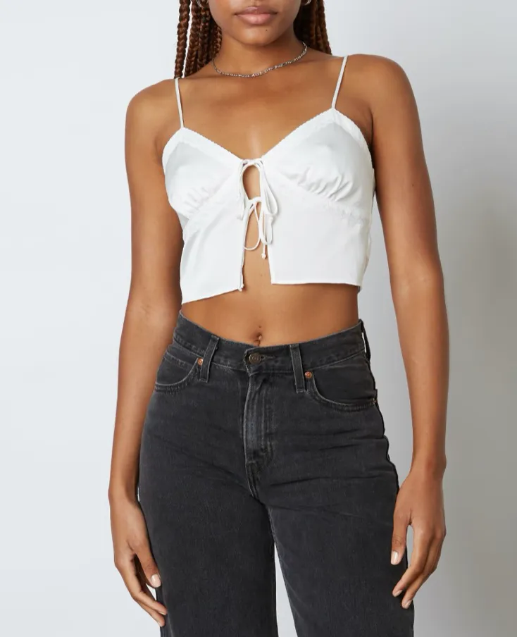 Satin Lace Crop Top