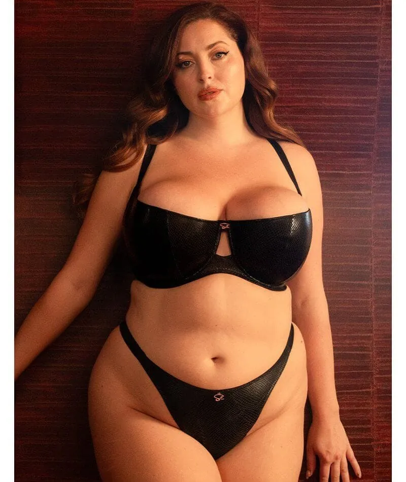 Scantilly Serpent Padded Half Cup Bra - Black