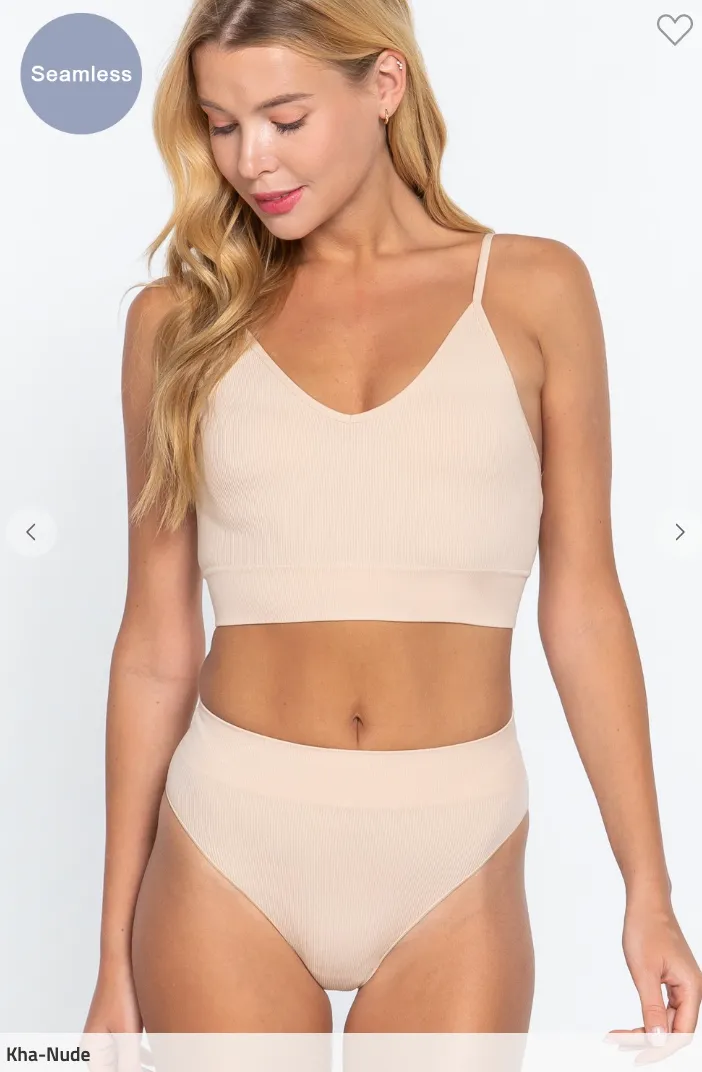 Set: Seamless V-Neck Tank and Briefs - Final Sale*