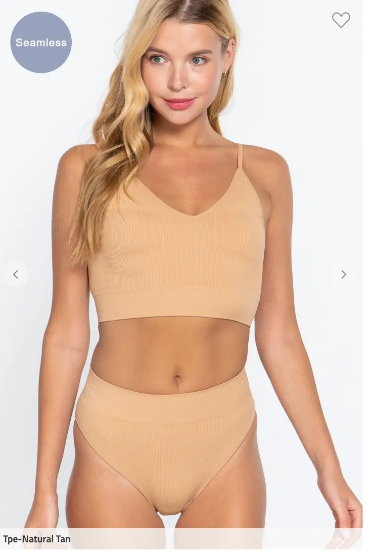 Set: Seamless V-Neck Tank and Briefs - Final Sale*