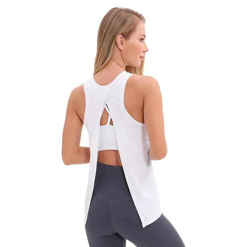Sexy Back Gym  Crop Tank Top Dry Fast Workout Women TOP