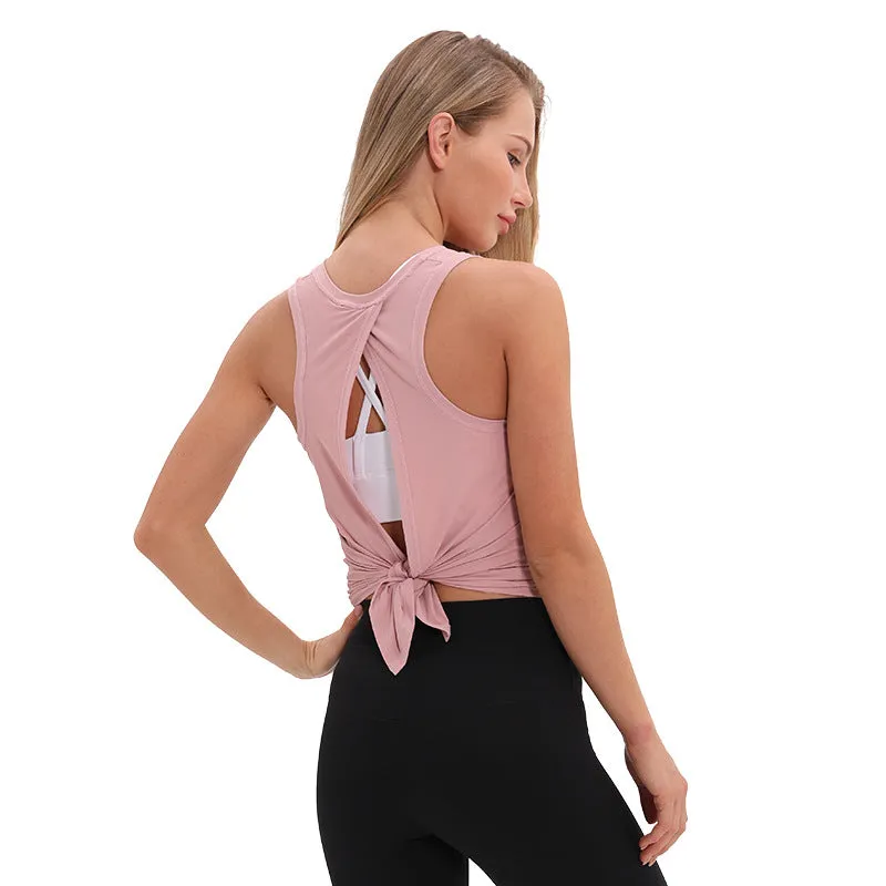 Sexy Back Gym  Crop Tank Top Dry Fast Workout Women TOP