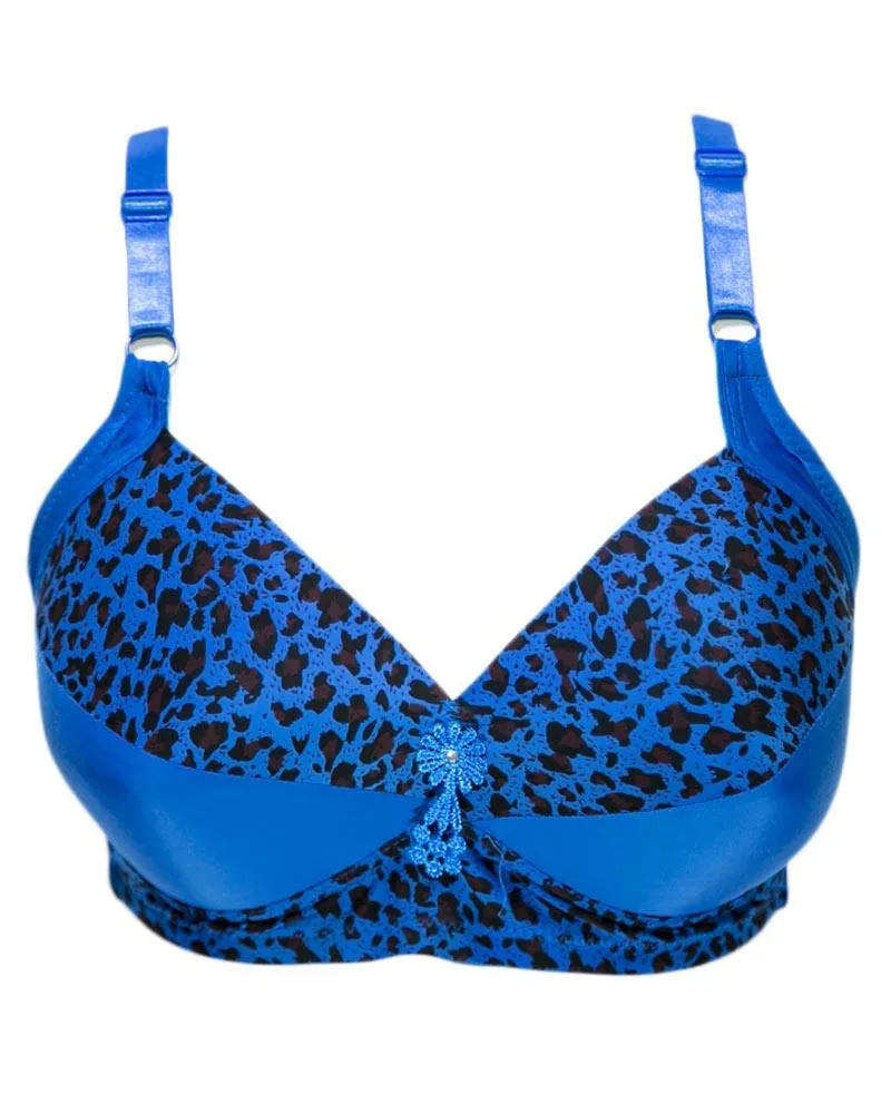 Sexy Cheetah Print Plus Size Bra - Firozi