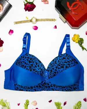 Sexy Cheetah Print Plus Size Bra - Firozi