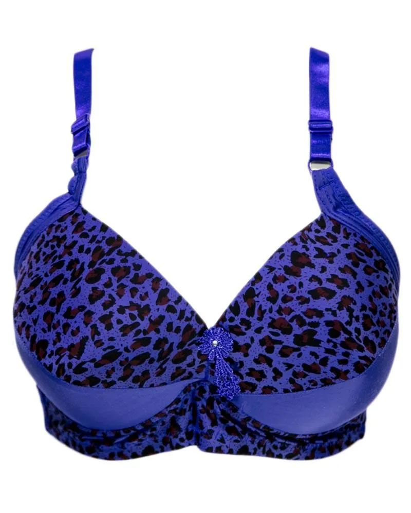 Sexy Cheetah Print Plus Size Bra - Lavender