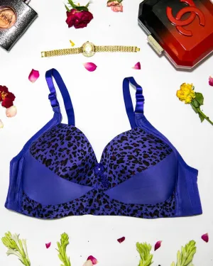 Sexy Cheetah Print Plus Size Bra - Lavender