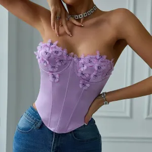 Sexy Satin Fabric Sleeveless Stretch Crop Tops