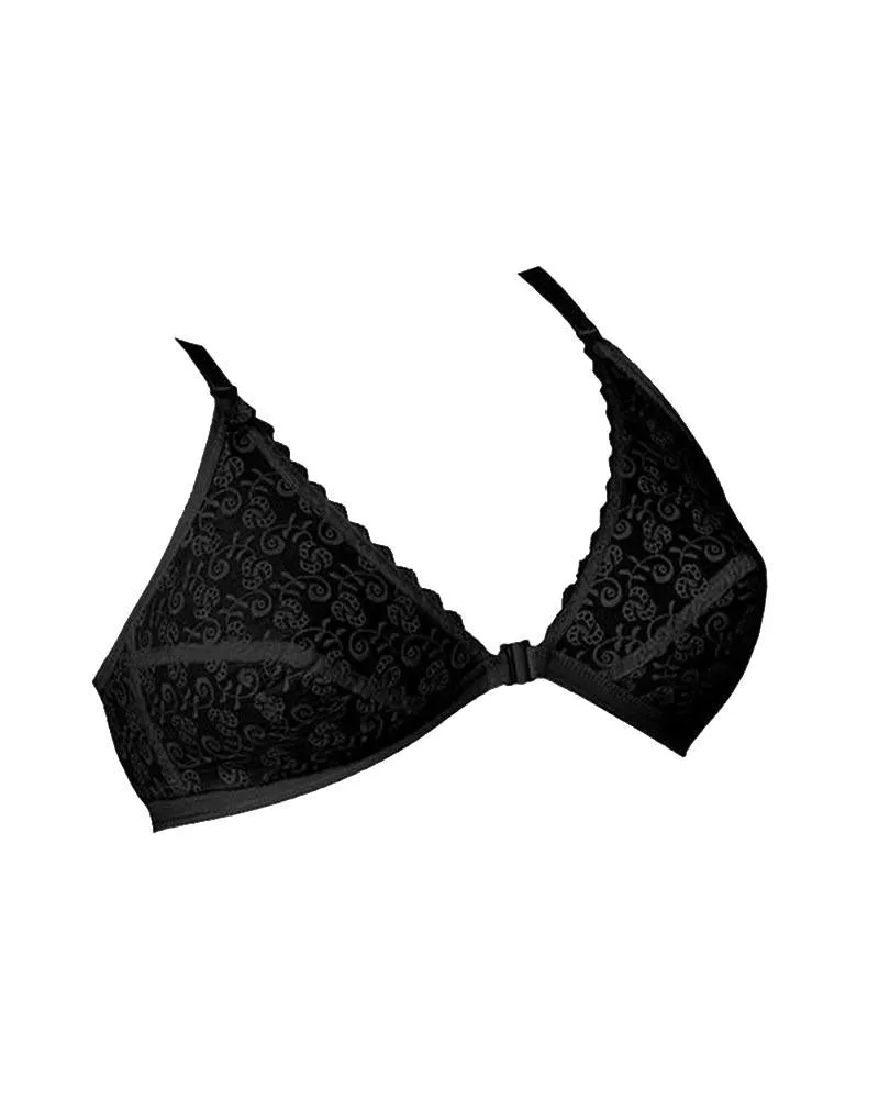 Shooni Front Open Bra Bra - Tulip - Black