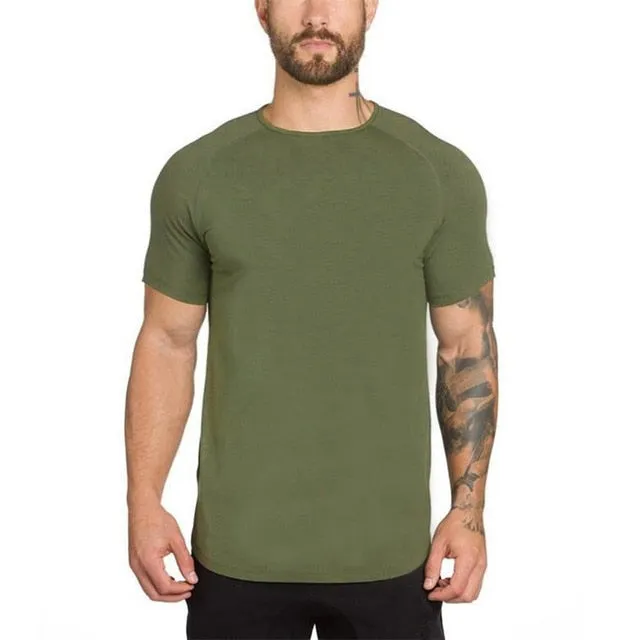 short sleeve cotton bodybuilding muscle tshirt