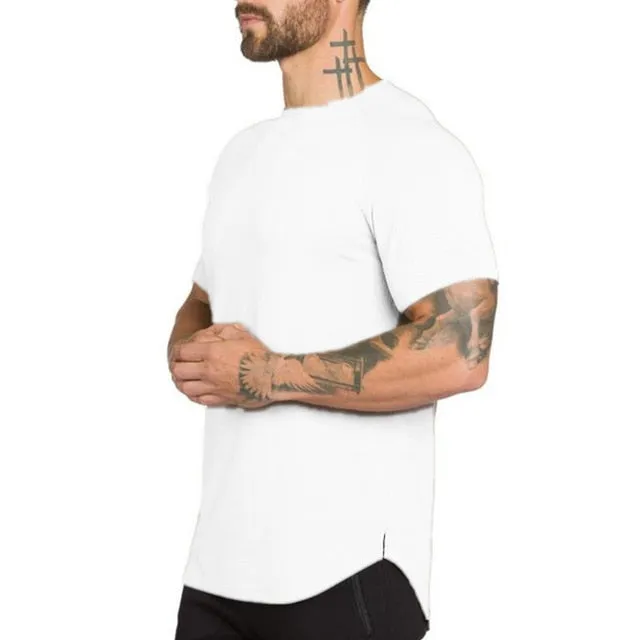 short sleeve cotton bodybuilding muscle tshirt