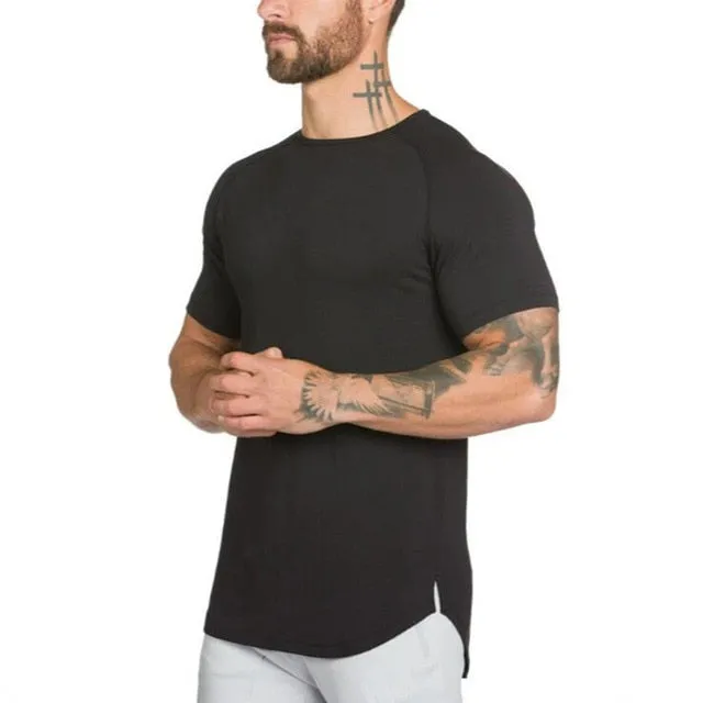 short sleeve cotton bodybuilding muscle tshirt