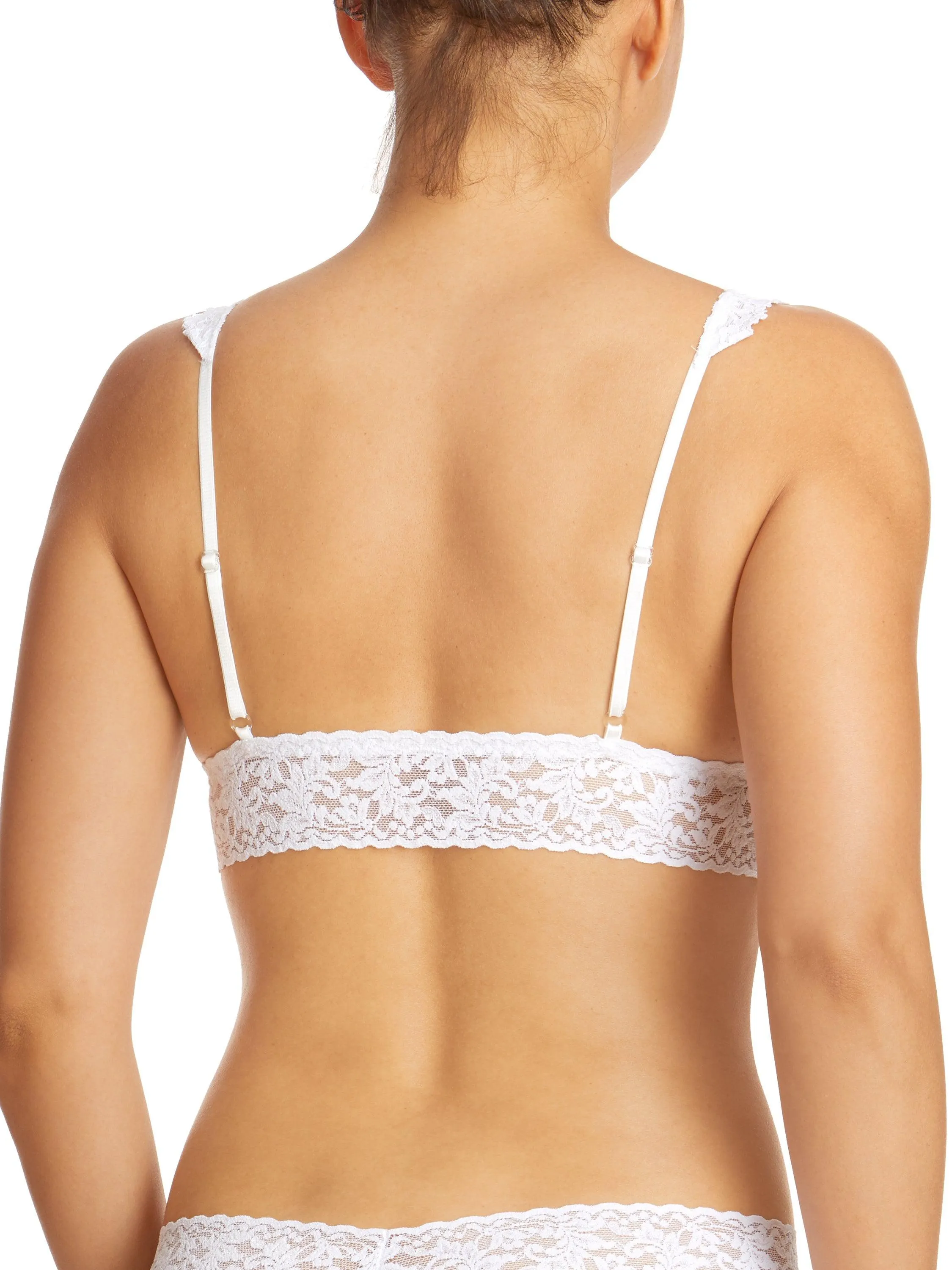 Signature Lace Crossover Bralette White