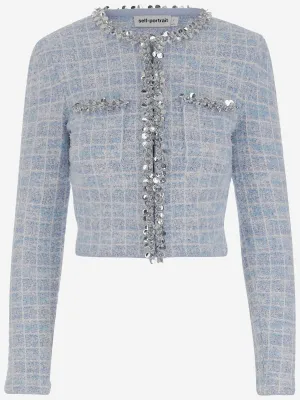 Självporträtt sequined cardigan i viskosblandning