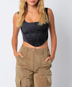 Sleeveless Corset Crop Top