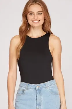 Sleeveless Crew Neck Bodysuit - Multiple Colors