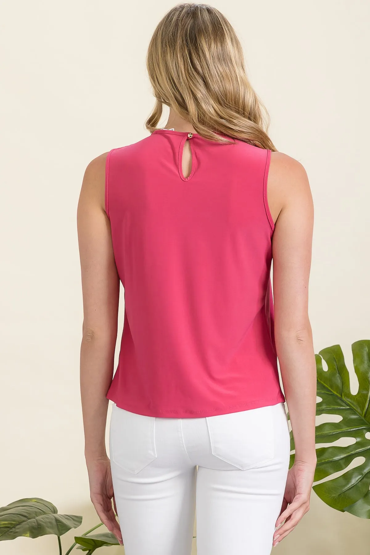 SLEEVELESS PLEATED PULLOVER TANK