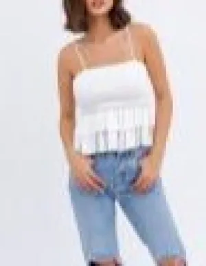 Smock Tiered Peplum Crop Top