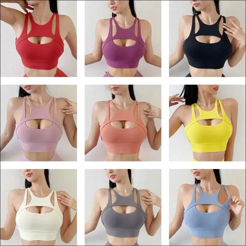 Soisou new sexy women's sports bra top women tight elastic gym sport yoga bras bralette crop top