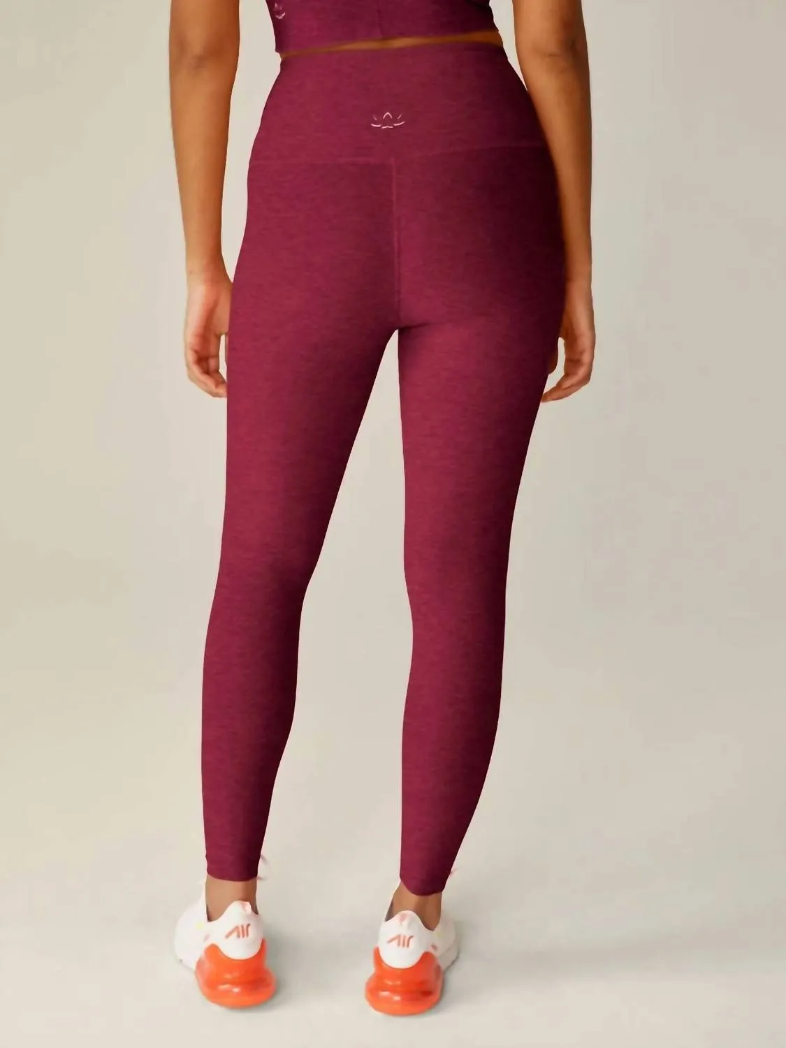 Spacedye Caught In The Midi Leggings In Bordeaux Heather