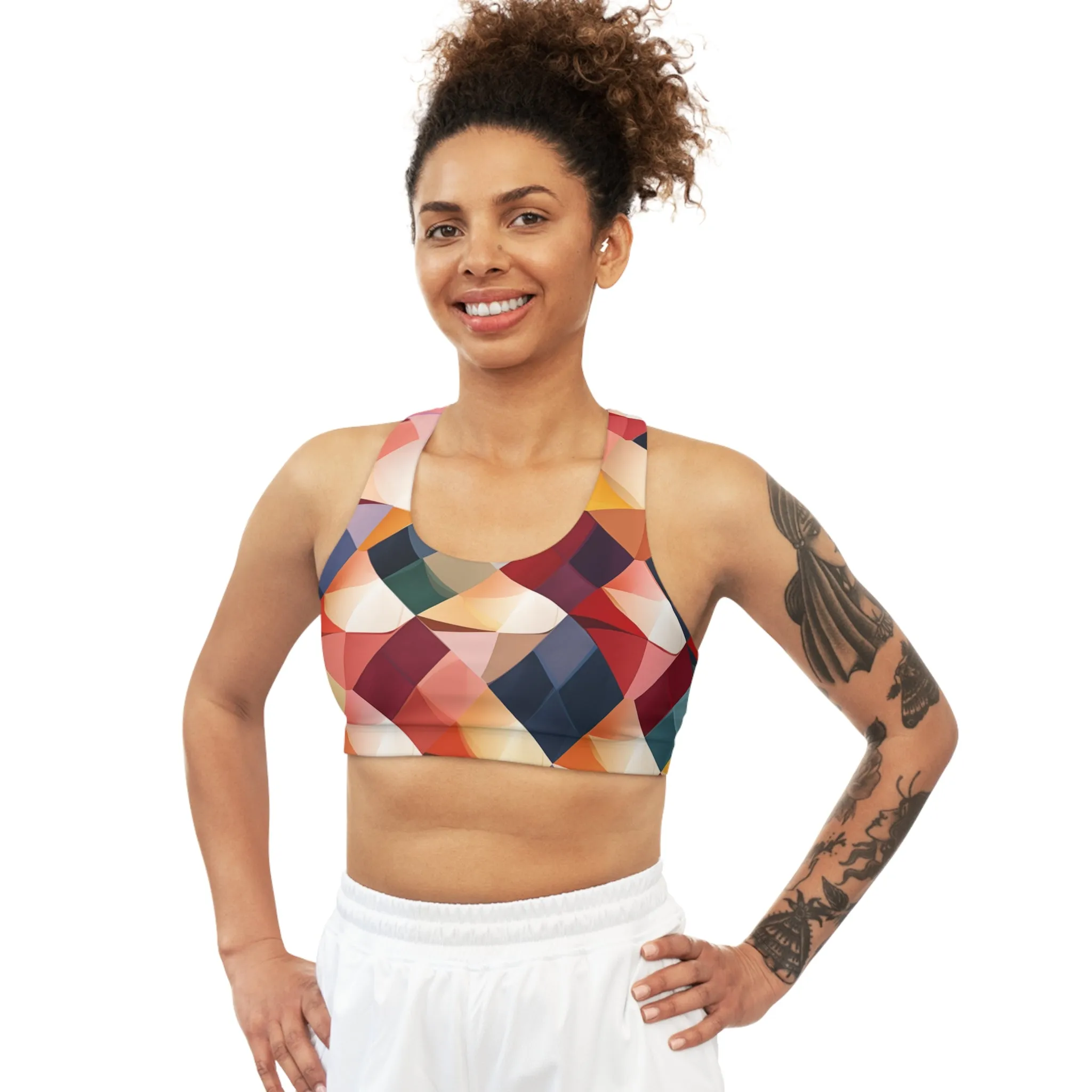Sports Bra - Parisian Harlequin Pattern