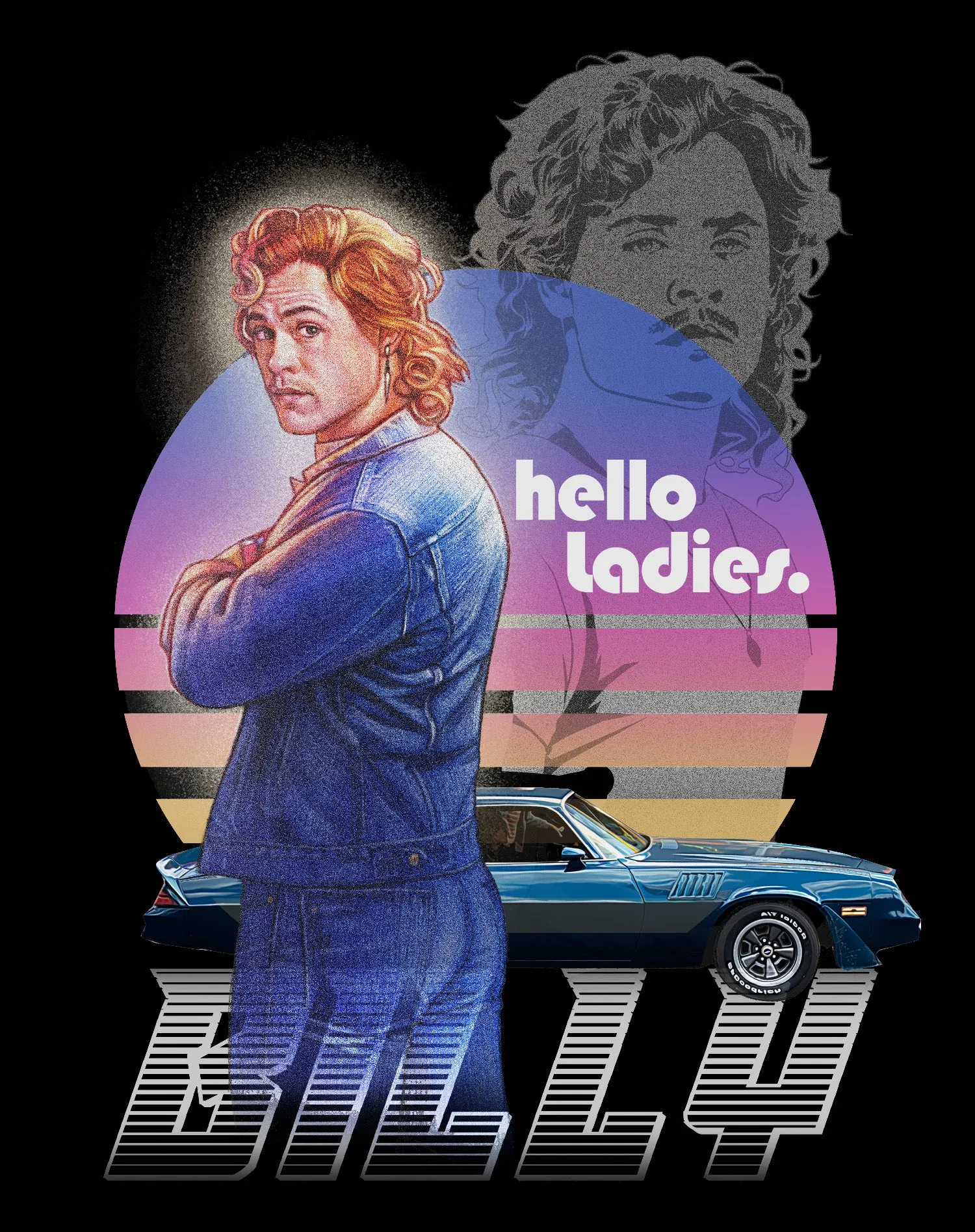 Stranger Things Retro Billy Muscle Car Pose Hello Ladies Original Men's T-Shirt